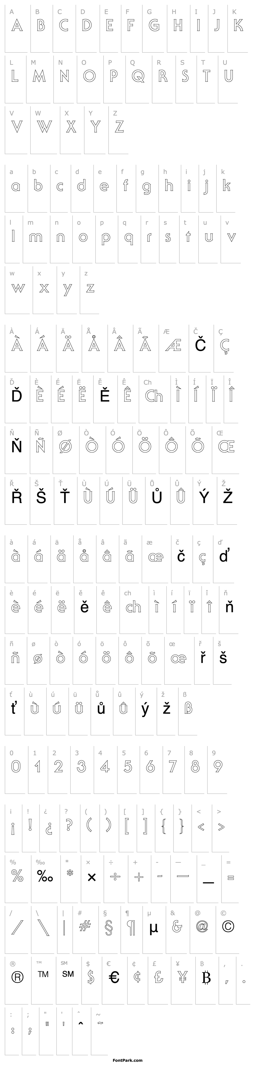 Overview SerifGothicOutline