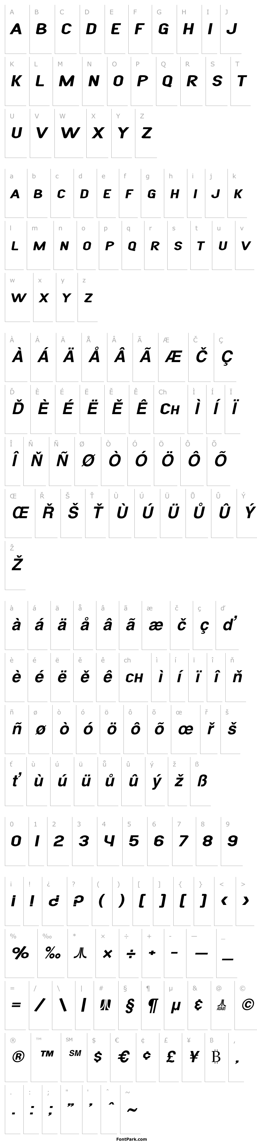 Přehled SF Atarian System Extended Bold Italic