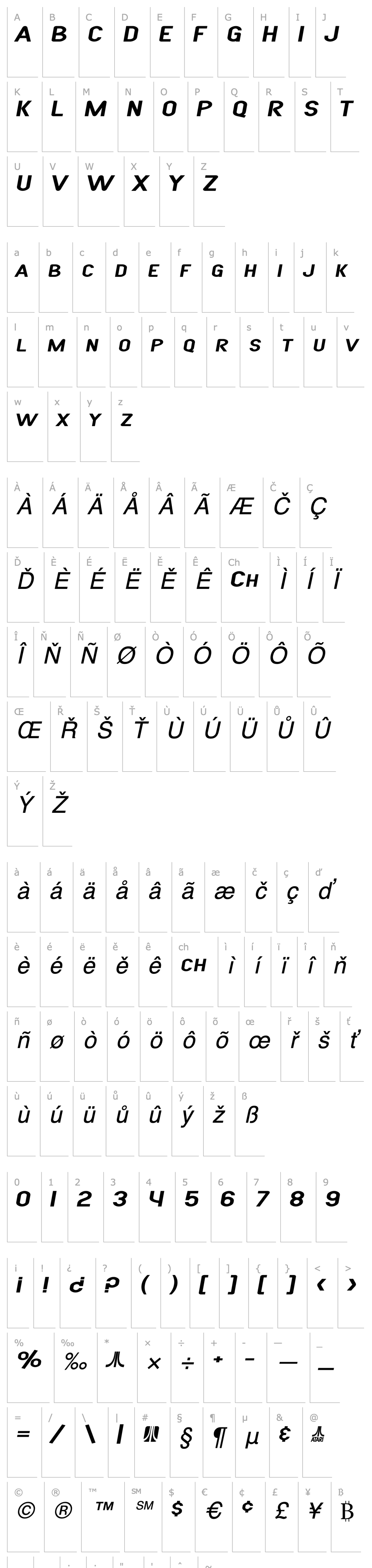 Přehled SF Atarian System Extended Italic