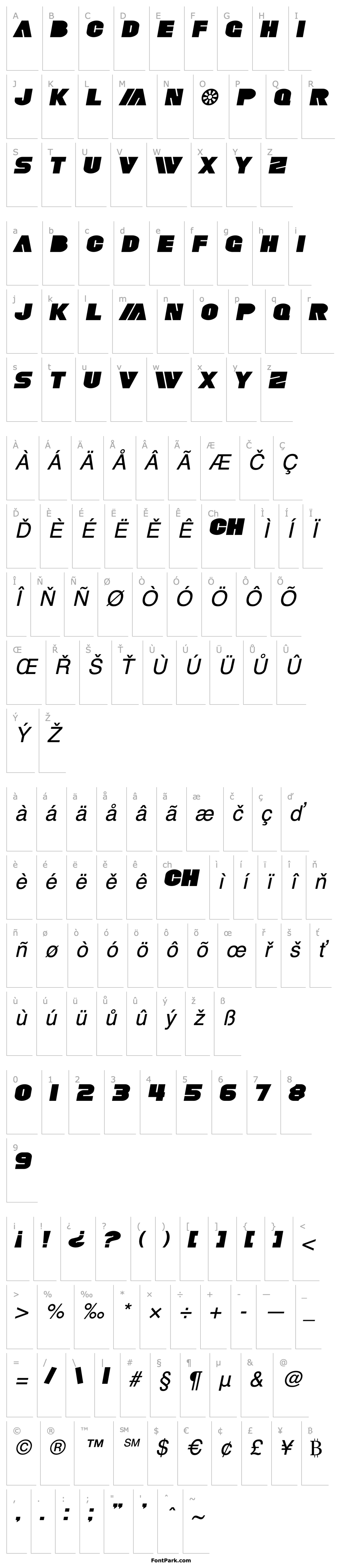 Overview SF Fortune Wheel Extended Italic