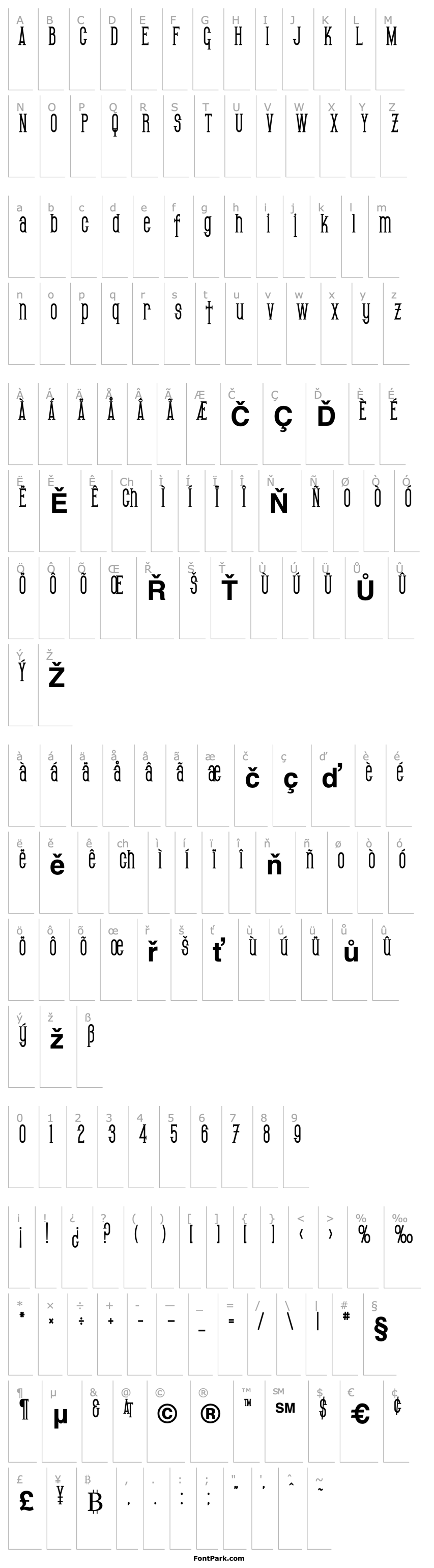 Overview SF Gothican Condensed Bold