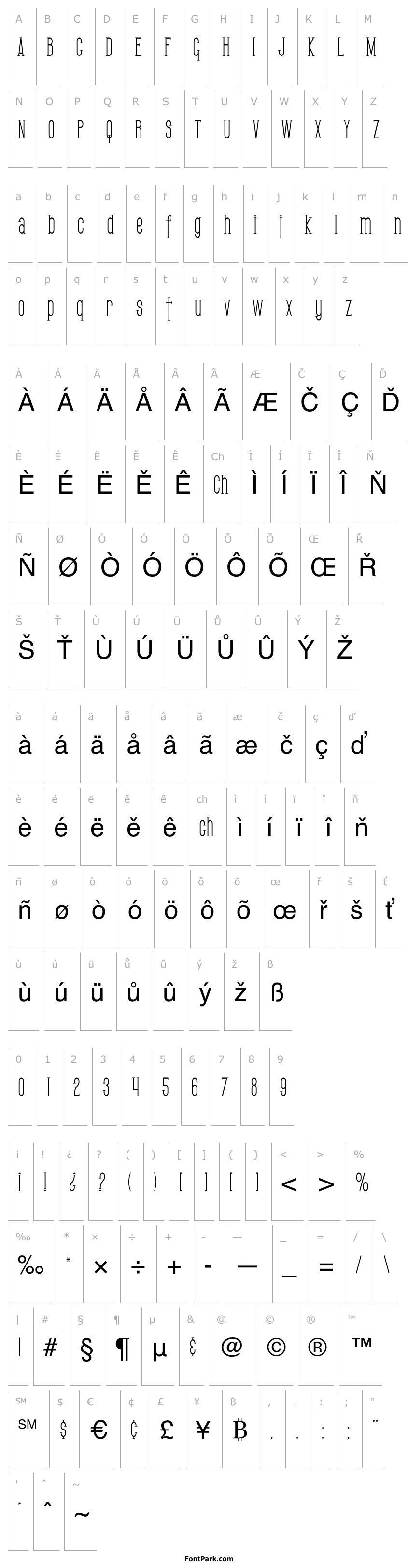 Přehled SF Gothican Condensed