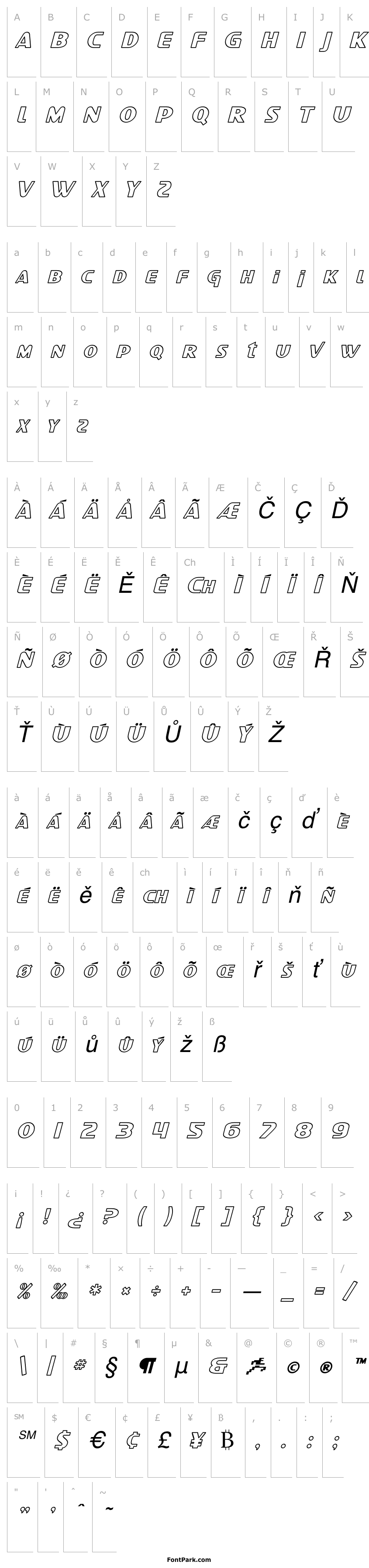 Přehled SF Intellivised Outline Italic