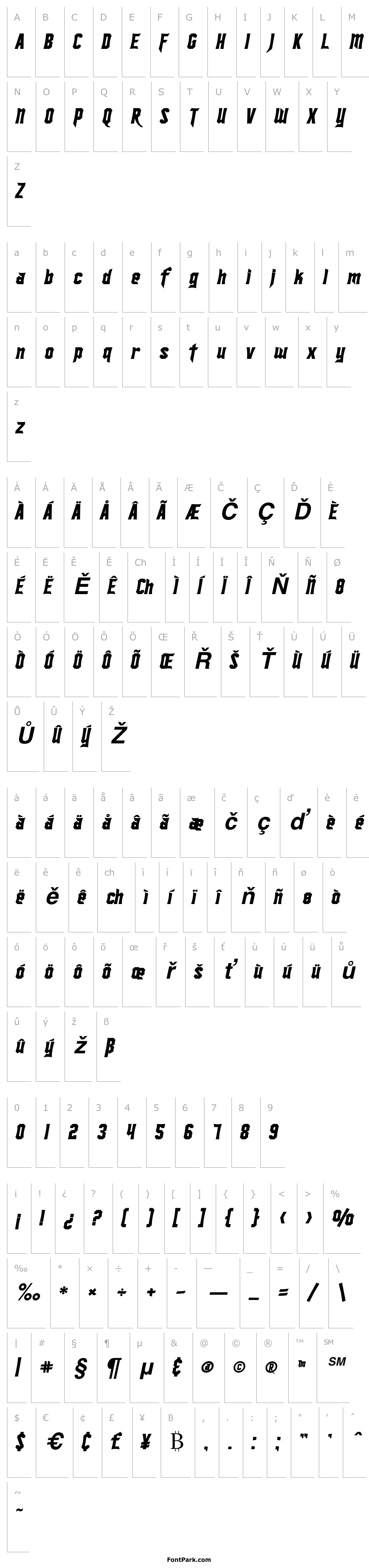 Overview SF Ironsides Bold Italic