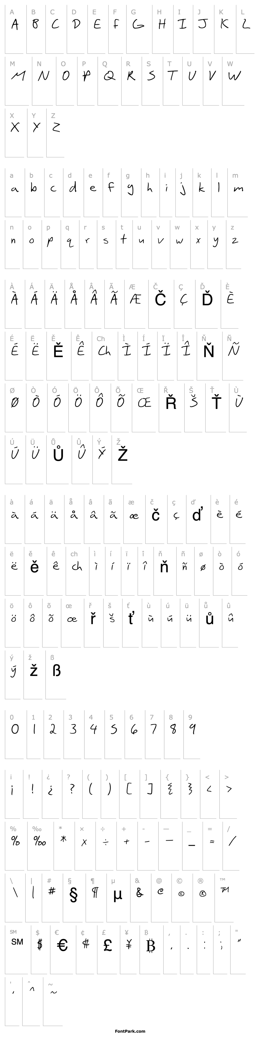 Přehled SF Scribbled Sans