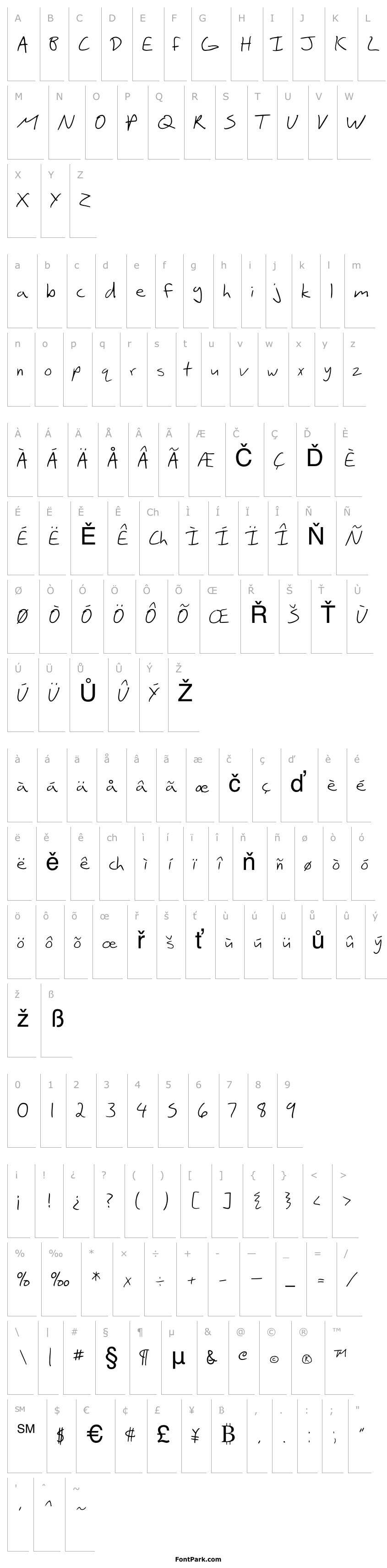 Přehled SF Scribbled Sans