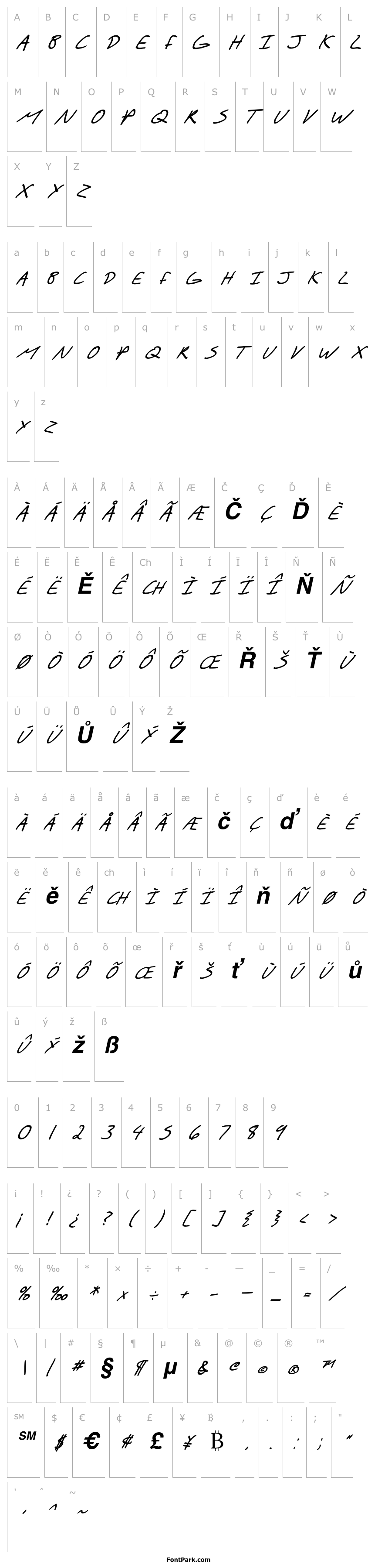 Přehled SF Scribbled Sans SC Bold Italic