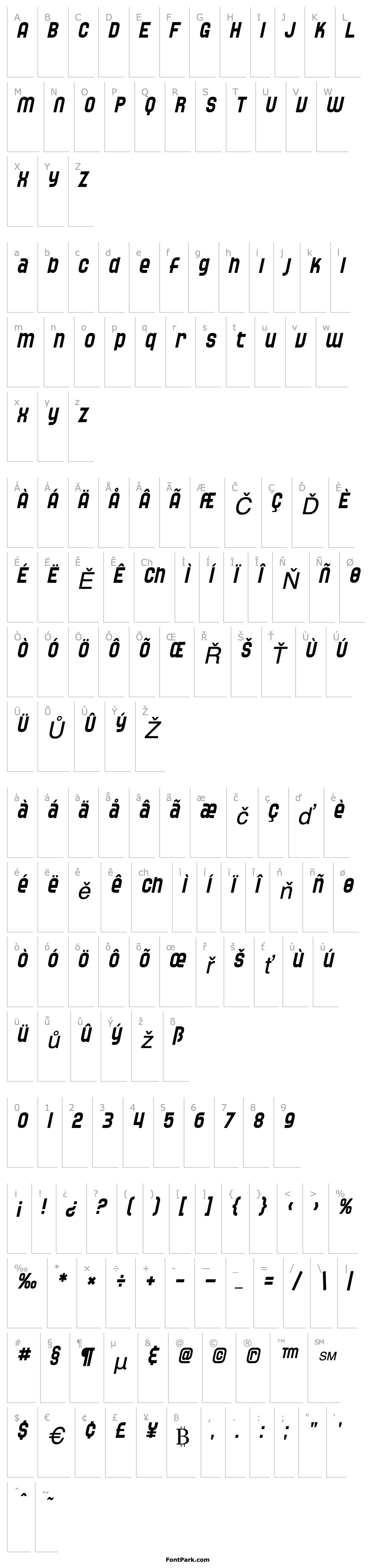 Overview SF Speedwaystar Condensed Oblique