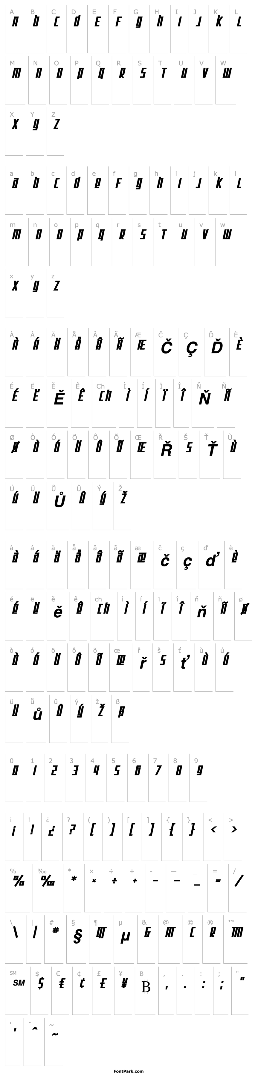 Přehled SF Square Root Bold Oblique