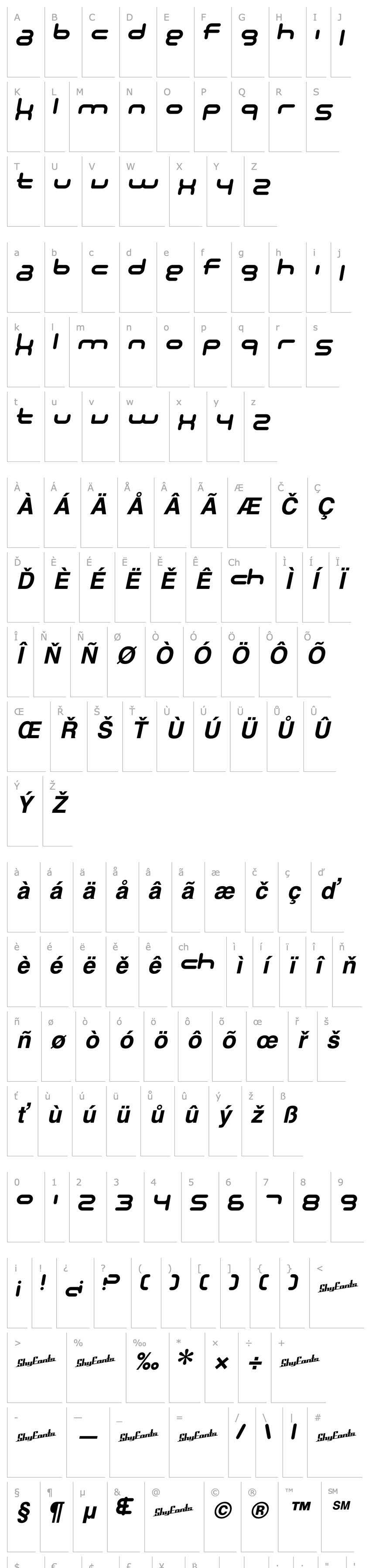 Overview SF Technodelight NS Bold Italic