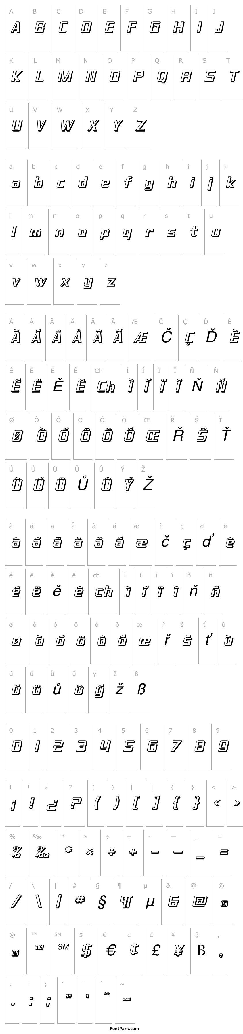 Přehled SF Theramin Gothic Shaded Oblique
