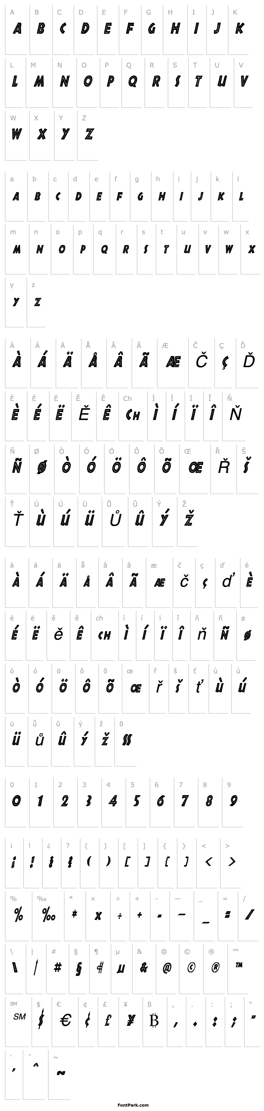 Přehled ShakazuluCondensed Italic