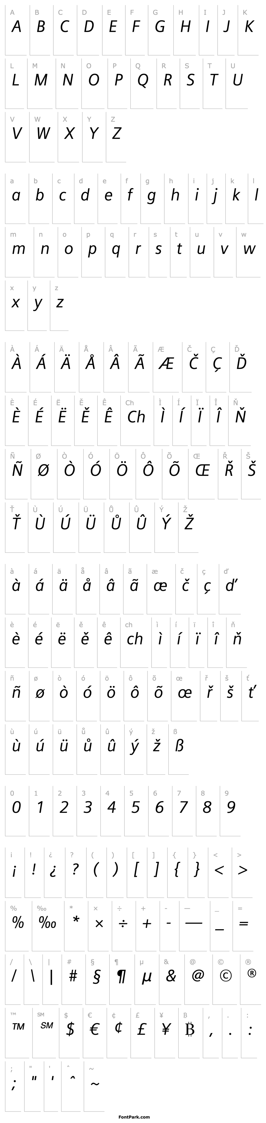 Overview Siemens Sans Italic