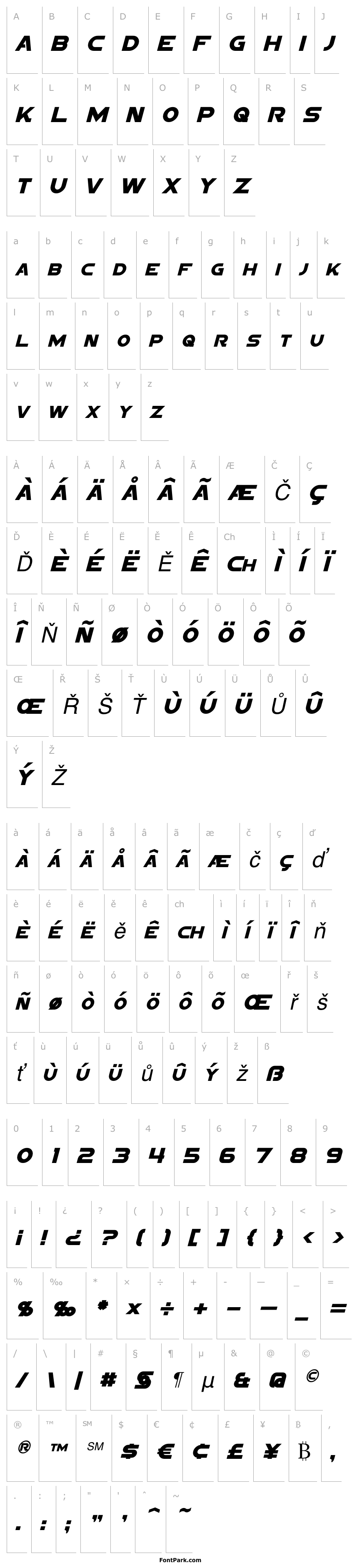 Přehled Sigma Five Sans Italic