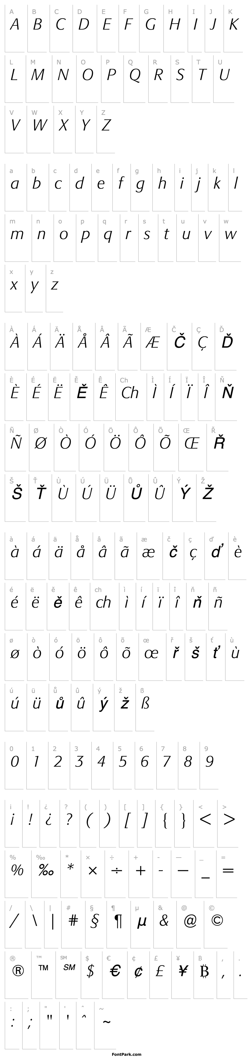 Přehled SignataBQ-LightItalic