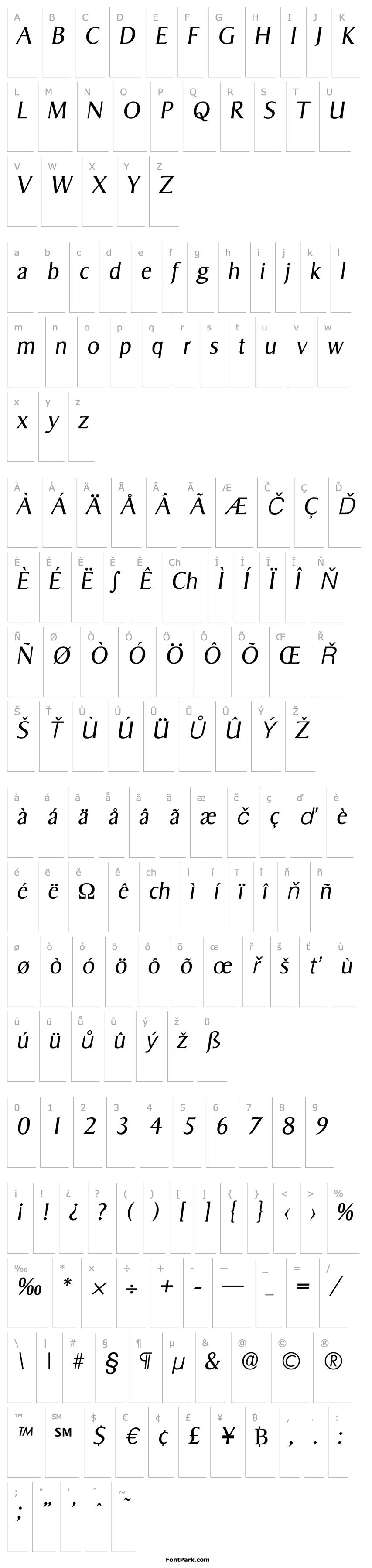 Přehled Sigvar-Serial-Light-RegularItalic