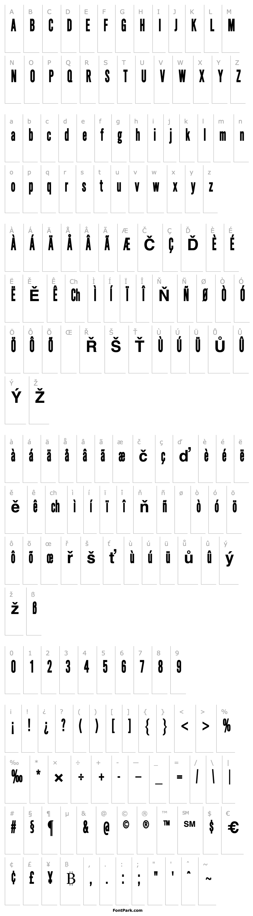 Přehled SimpleTypeCondensed Bold