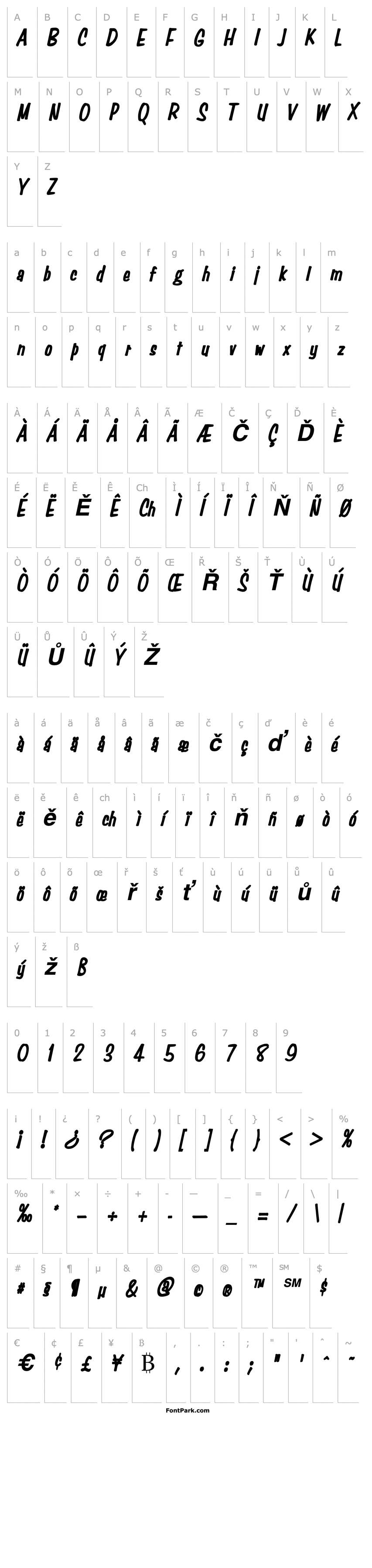 Přehled Simpson Condensed Heavy BoldItalic