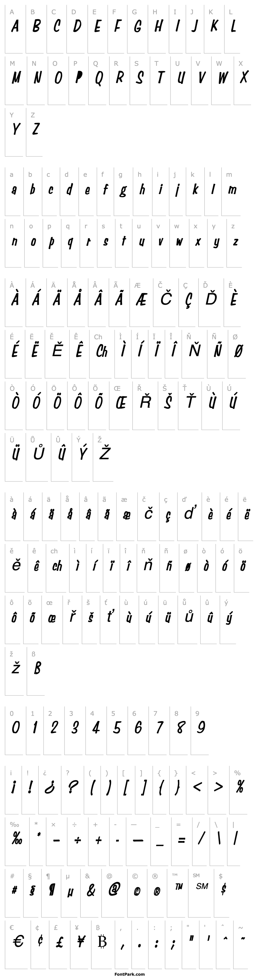 Přehled Simpson Condensed Heavy Italic