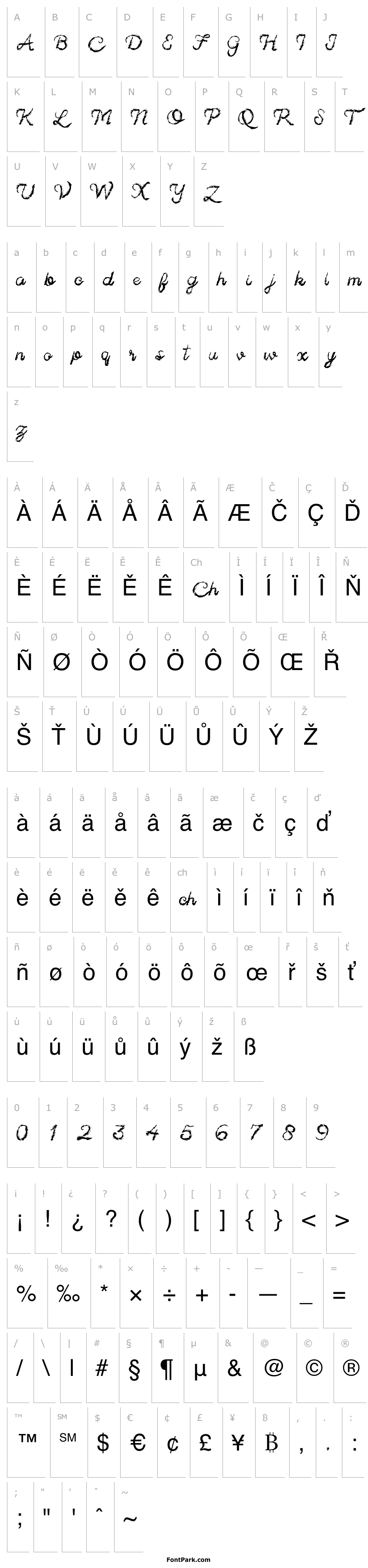 Overview Sinister Brush Font