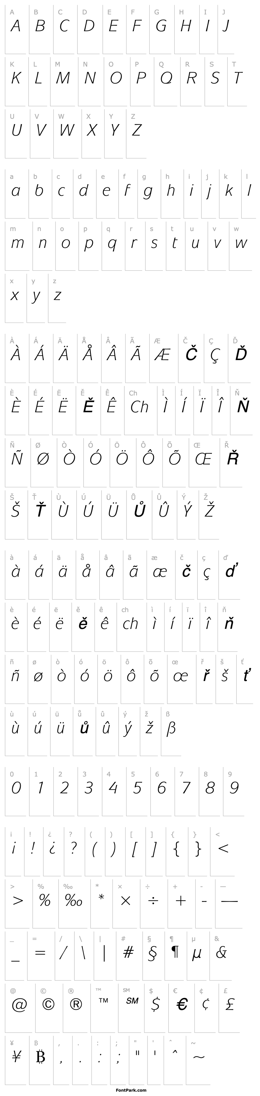 Přehled SkiptonLightSSK Italic