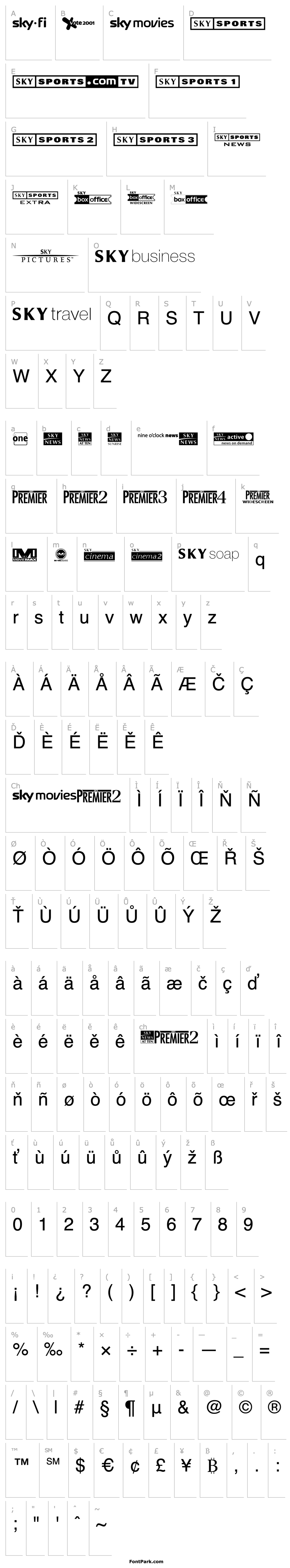 Overview Sky 1998 Channel Logos