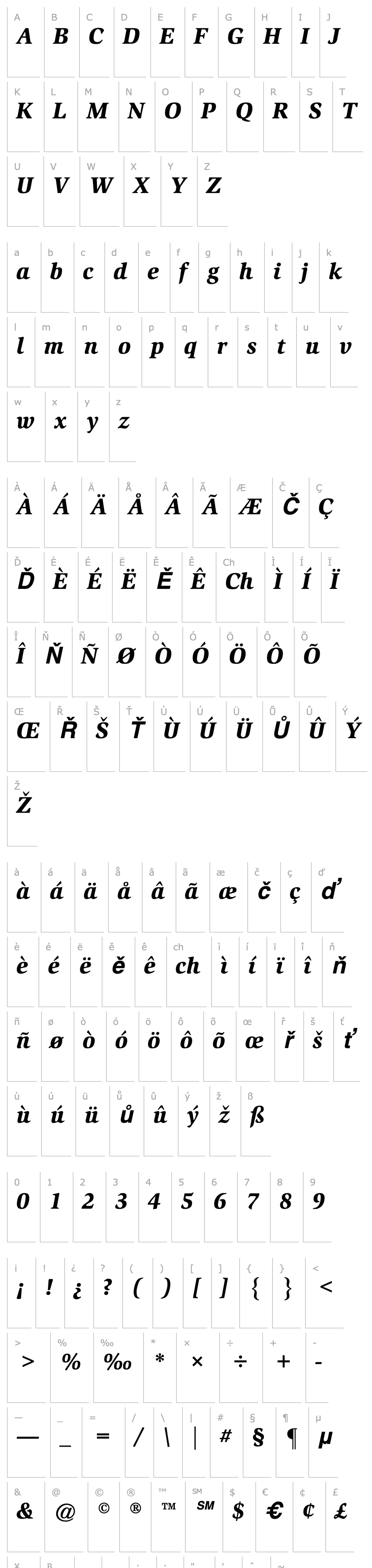 Overview Slimbach-BlackItalic