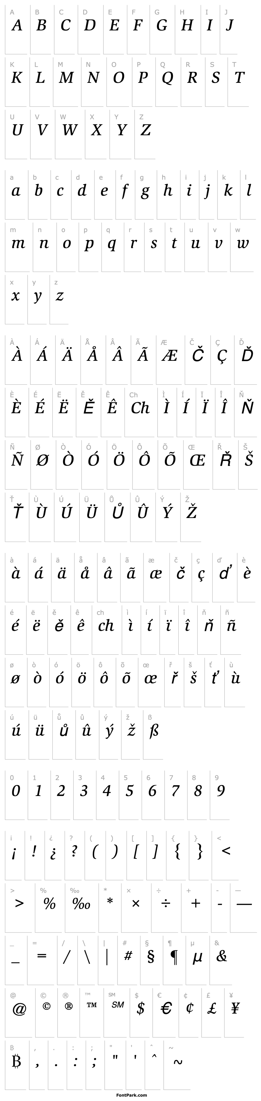 Overview Slimbach-MediumItalic