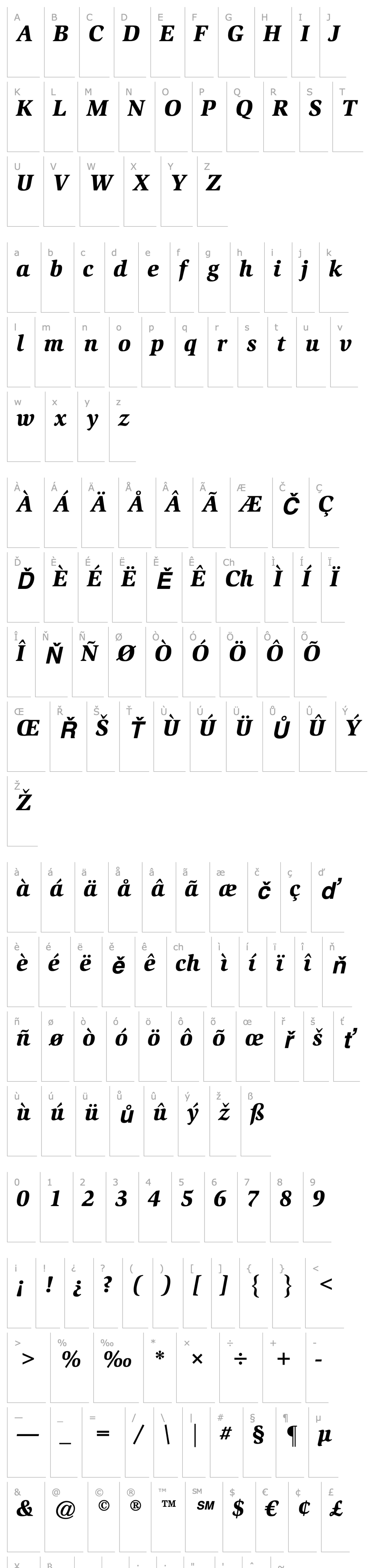 Overview SlimbachStd-BlackItalic