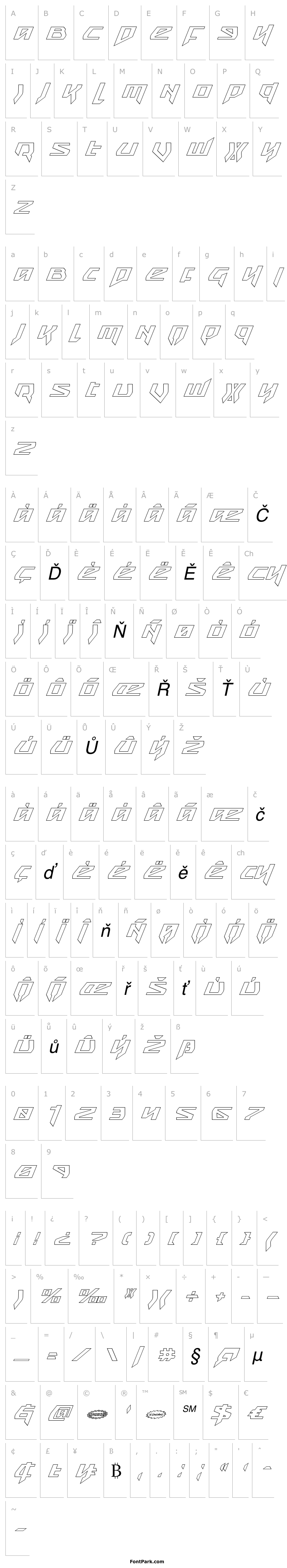 Přehled Snubfighter Outline Italic