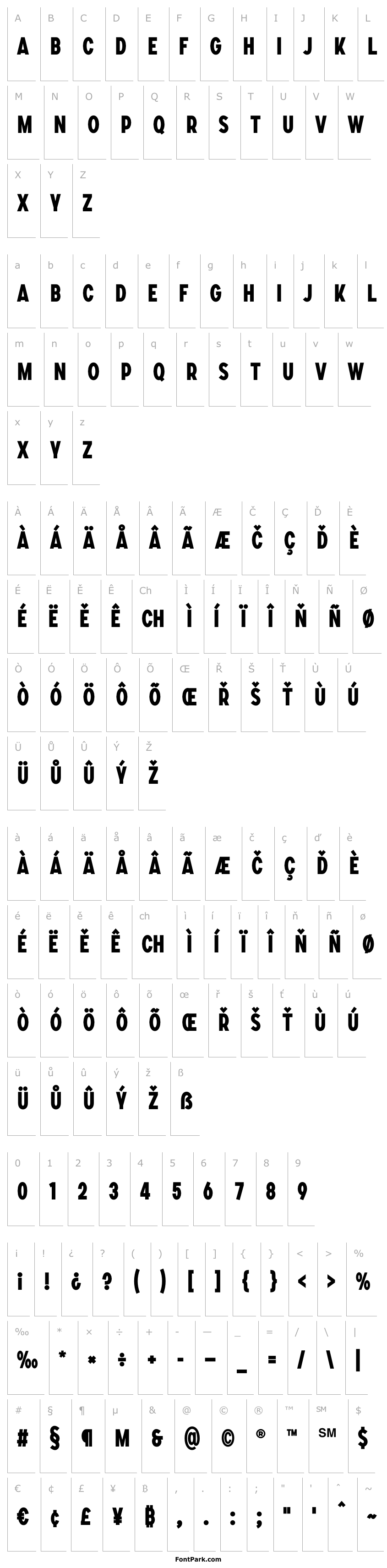 Přehled SONGERCondensed-ExtraBold