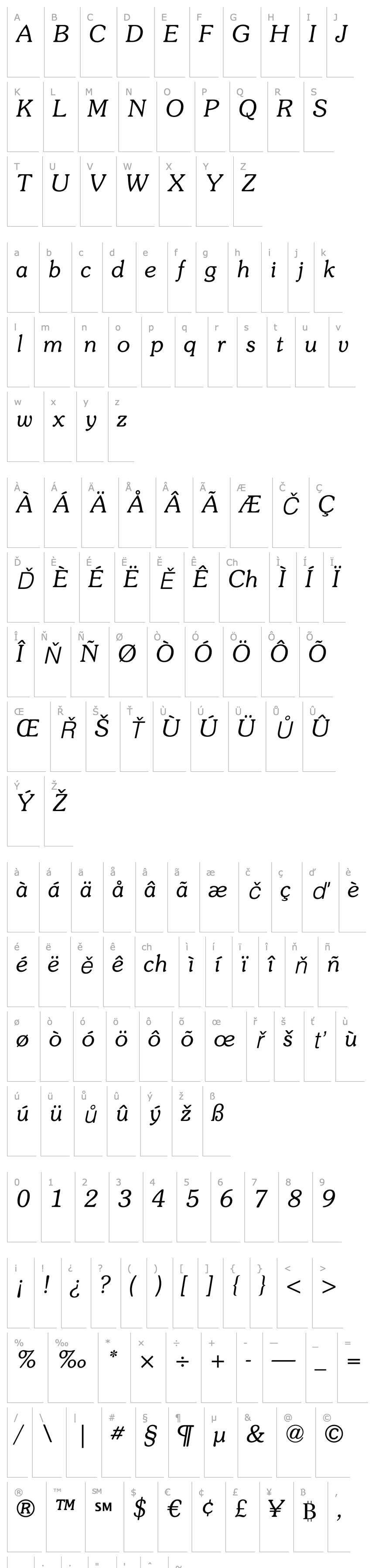 Overview SouvenirStd-LightItalic