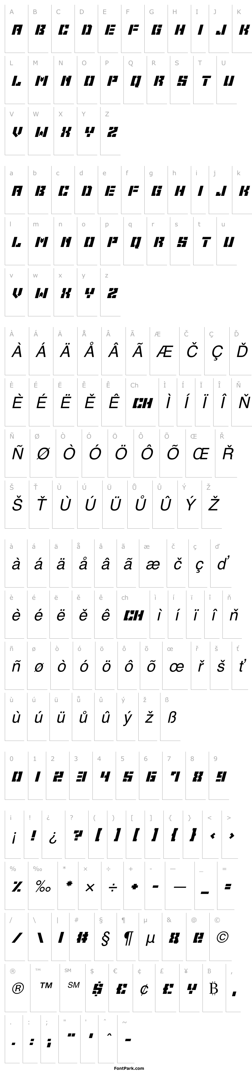 Přehled Space Cadets Italic
