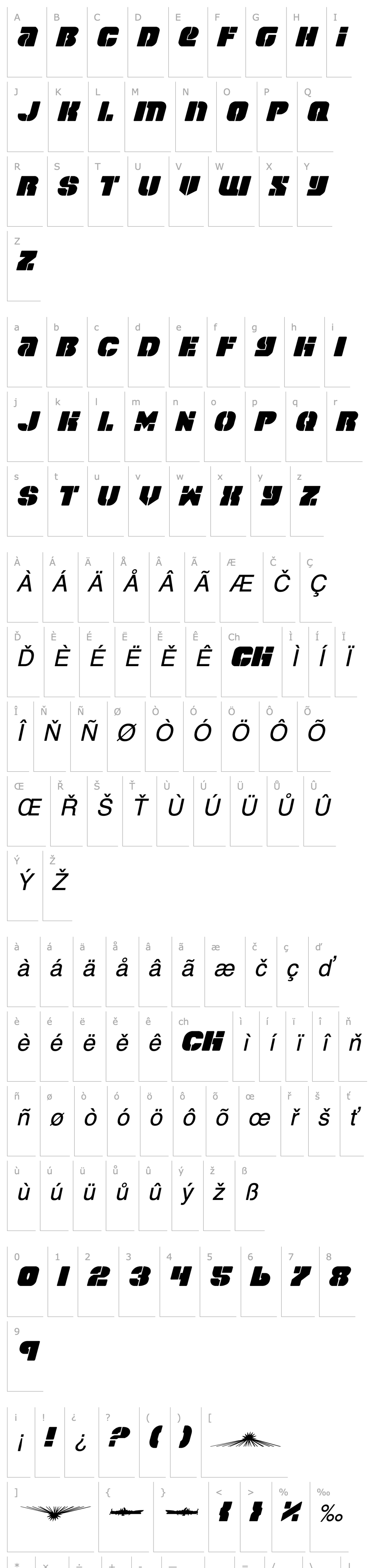 Overview Space Cruiser Italic