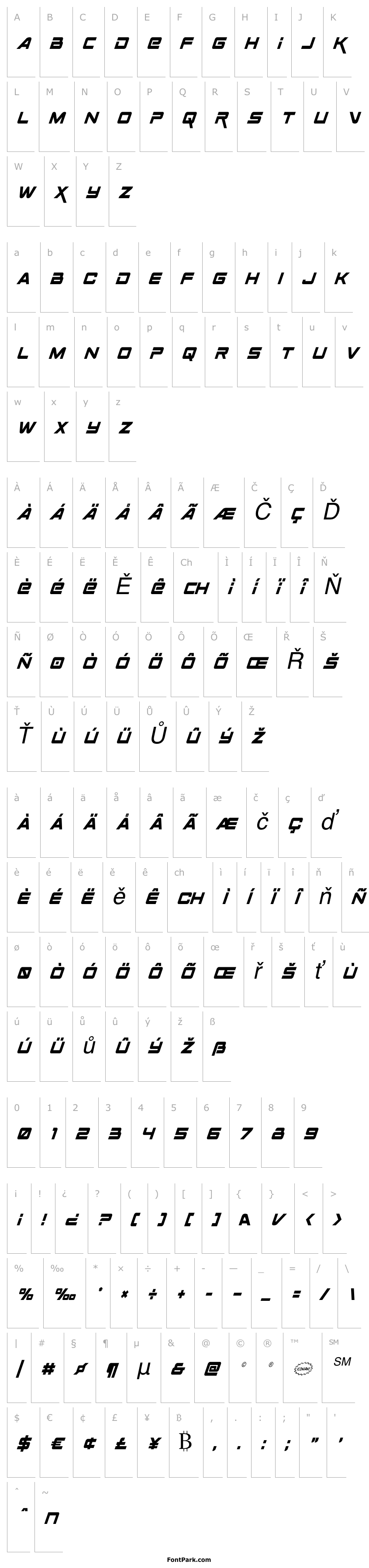 Přehled Space Ranger Condesned Italic