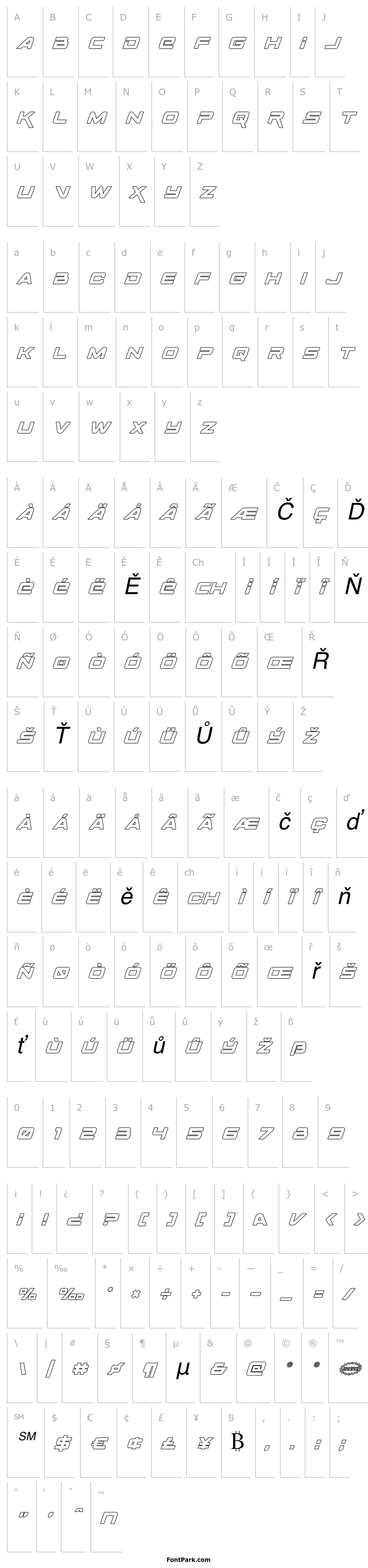 Overview Space Ranger Outline Italic