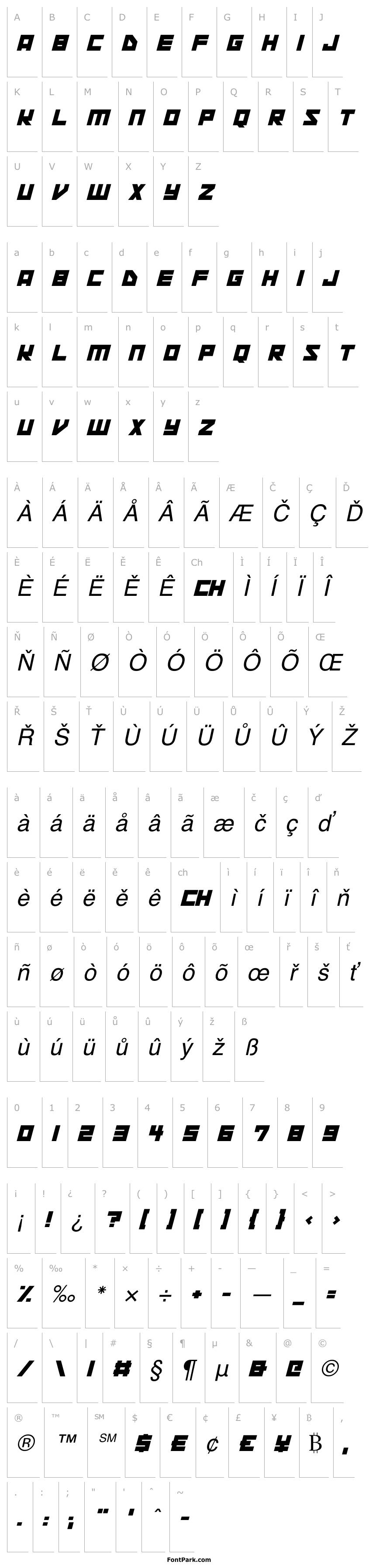 Přehled Space Squadron Italic