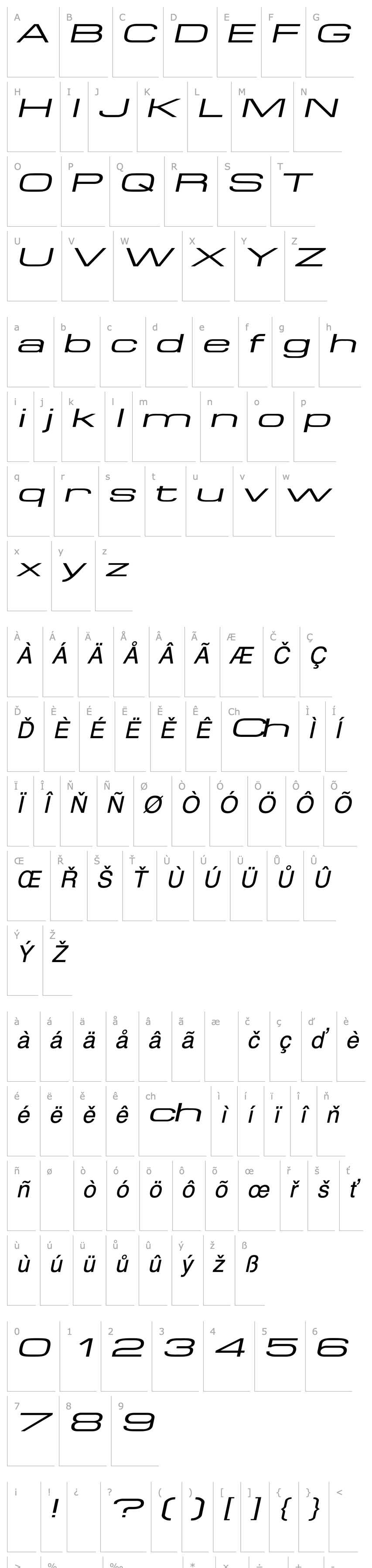 Přehled SpaceOutExtended Italic