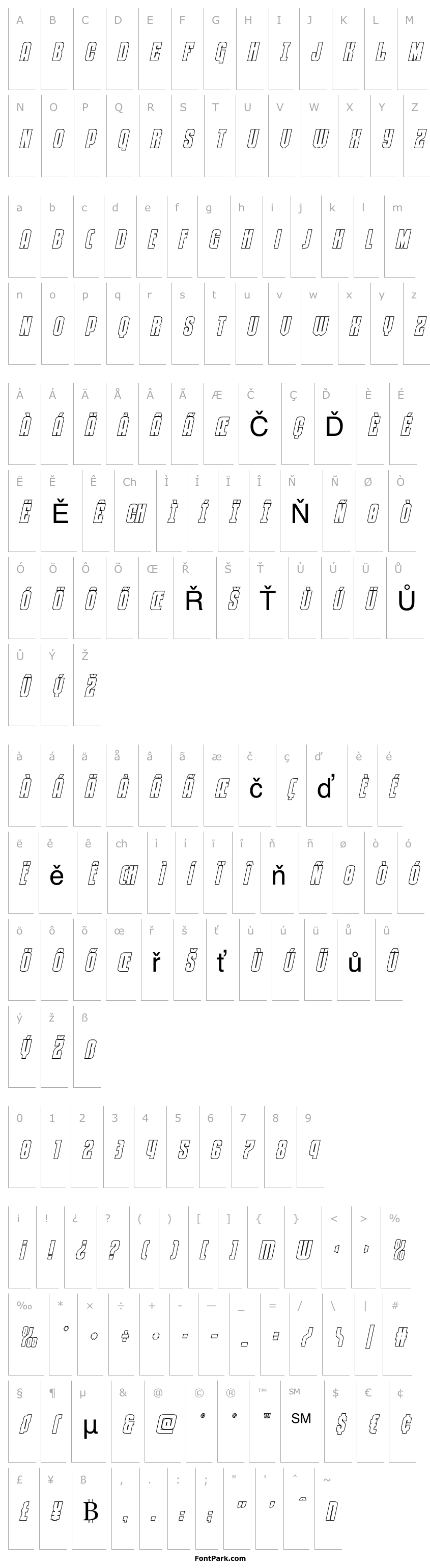 Přehled Special Agent Outline Italic