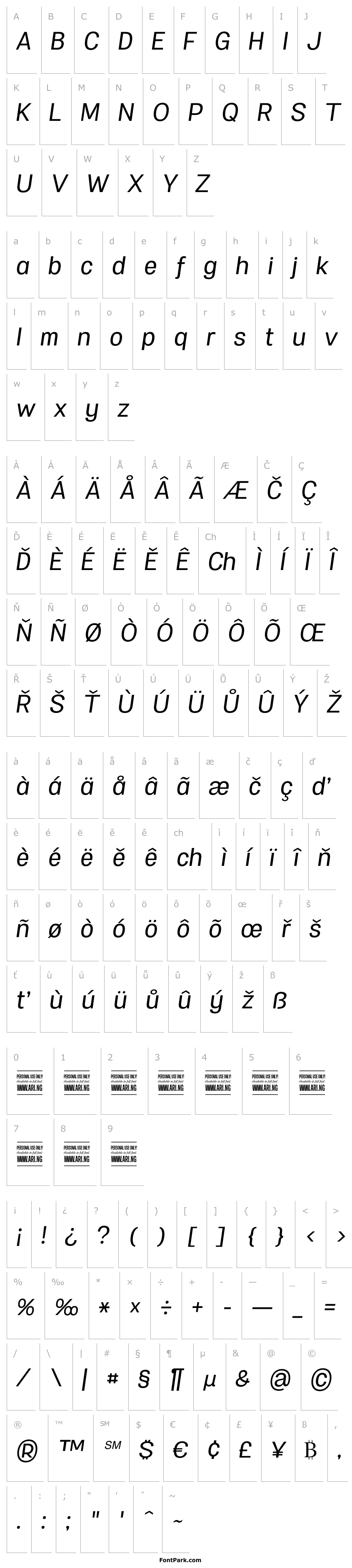 Overview Specify PERSONAL Normal Medium Italic