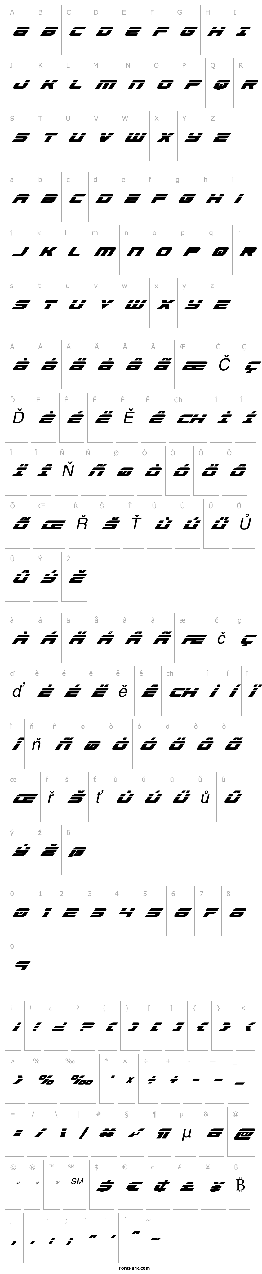 Přehled Speed Phreak Condensed Super-Italic