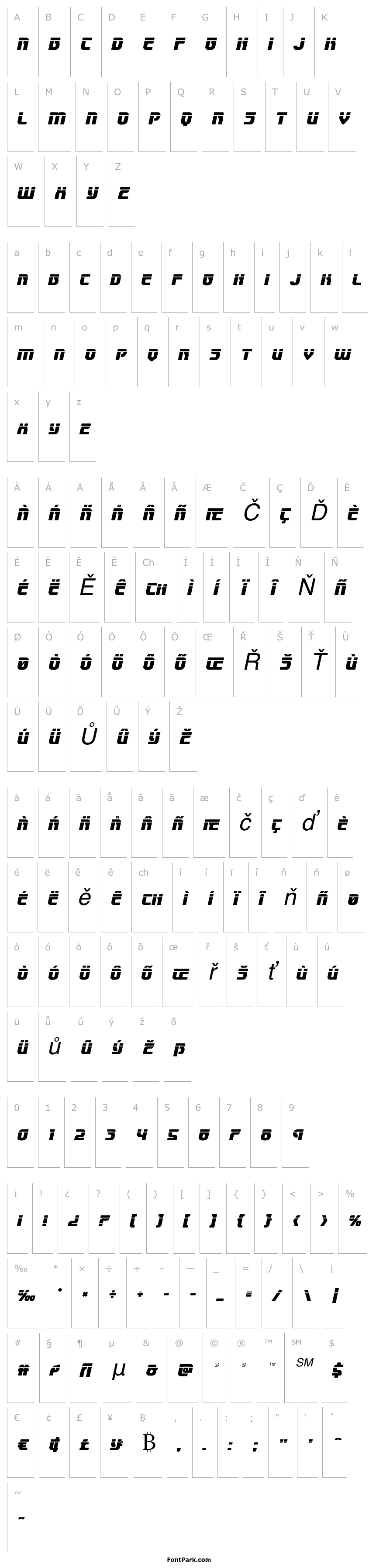 Overview Speedwagon Laser Italic