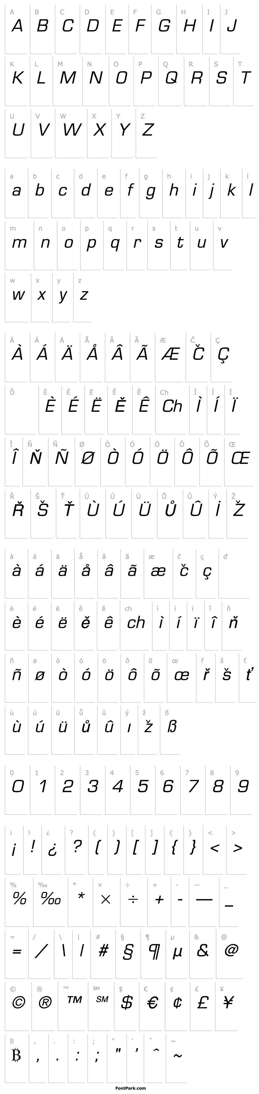 Overview Square 721 Italic BT