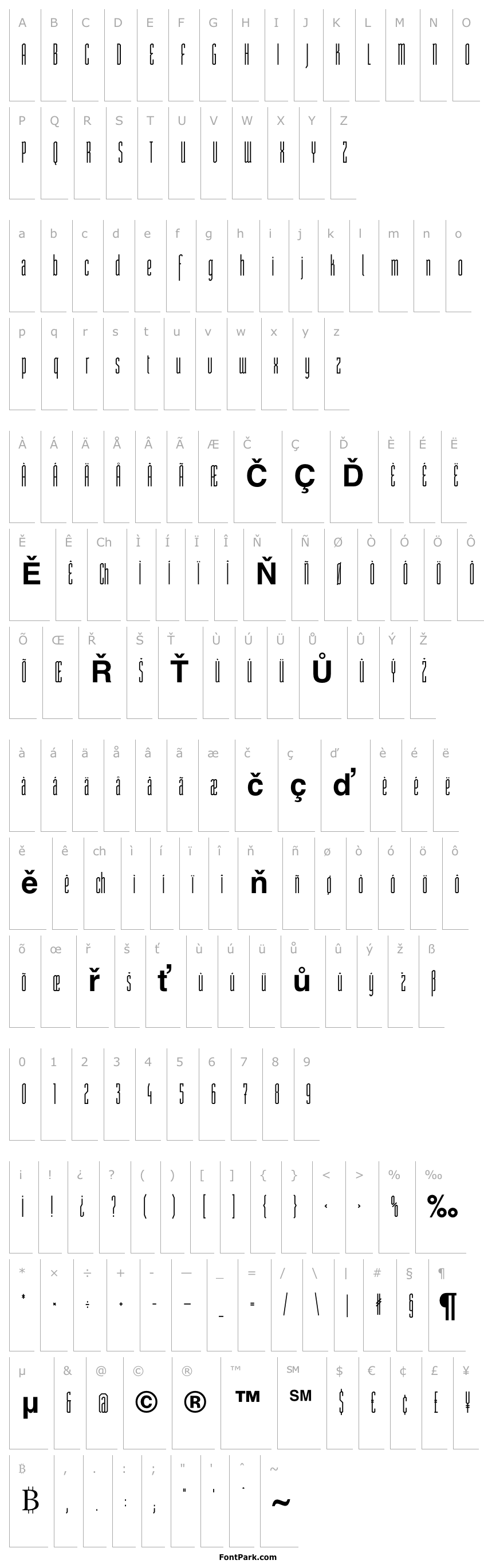 Přehled ST Moviehead Ultra-condensed DemiBold