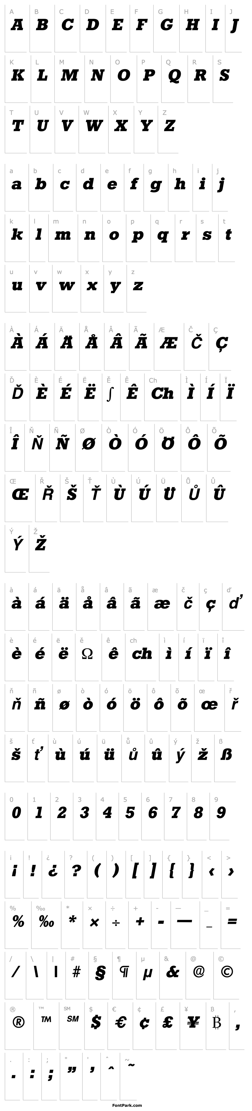 Přehled Stafford-Serial-ExtraBold-RegularItalic