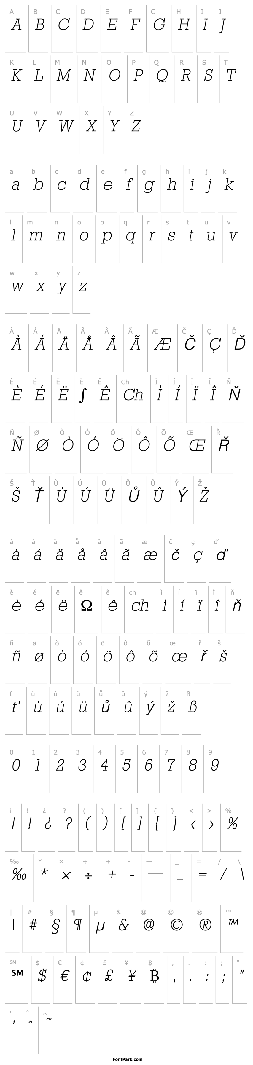 Overview Stafford-Serial-ExtraLight-RegularItalic