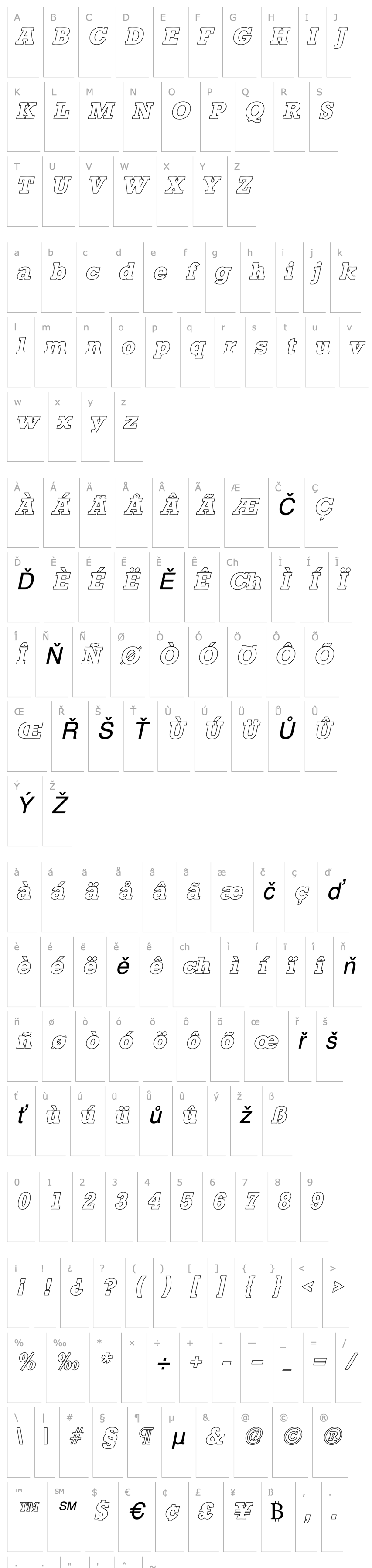 Přehled Stamford Outline SF Italic