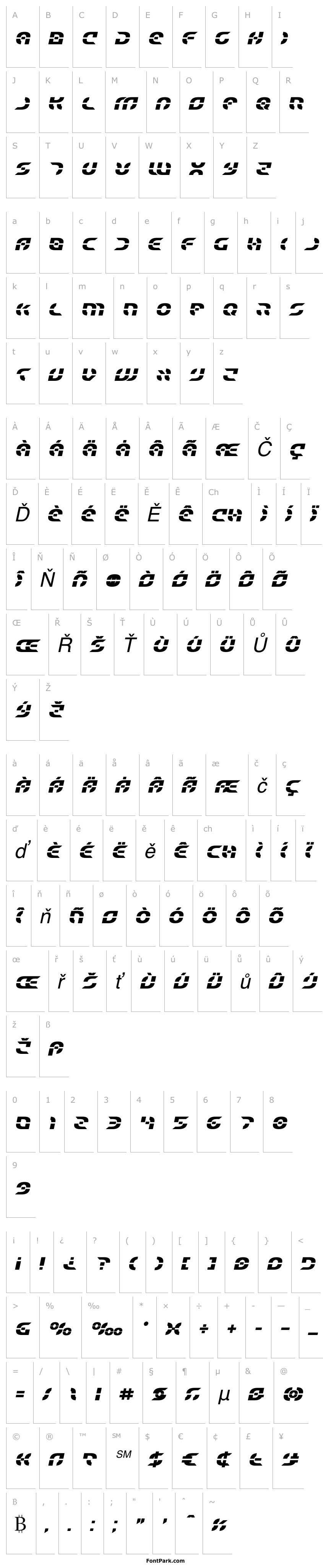 Overview Starfighter Bold Semi-Italic