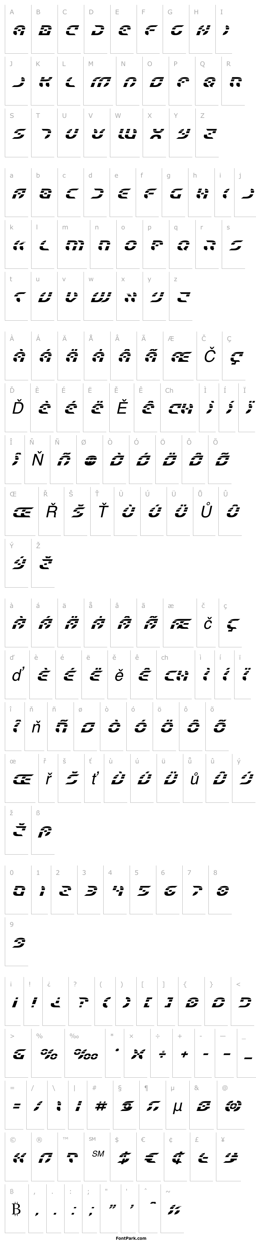 Přehled Starfighter Laser Italic