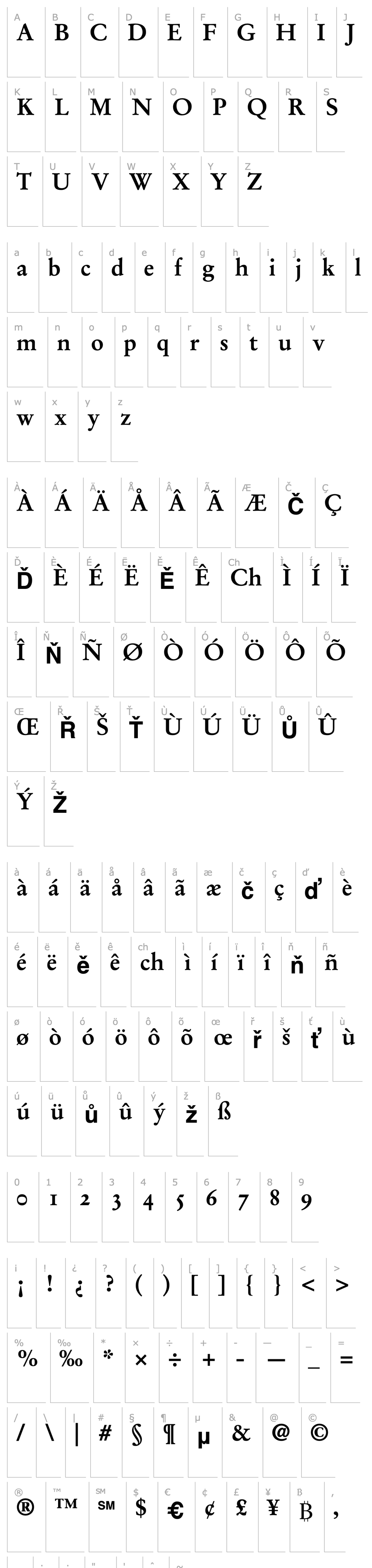 Přehled StempelGaramondOldstyleFigures-Bold